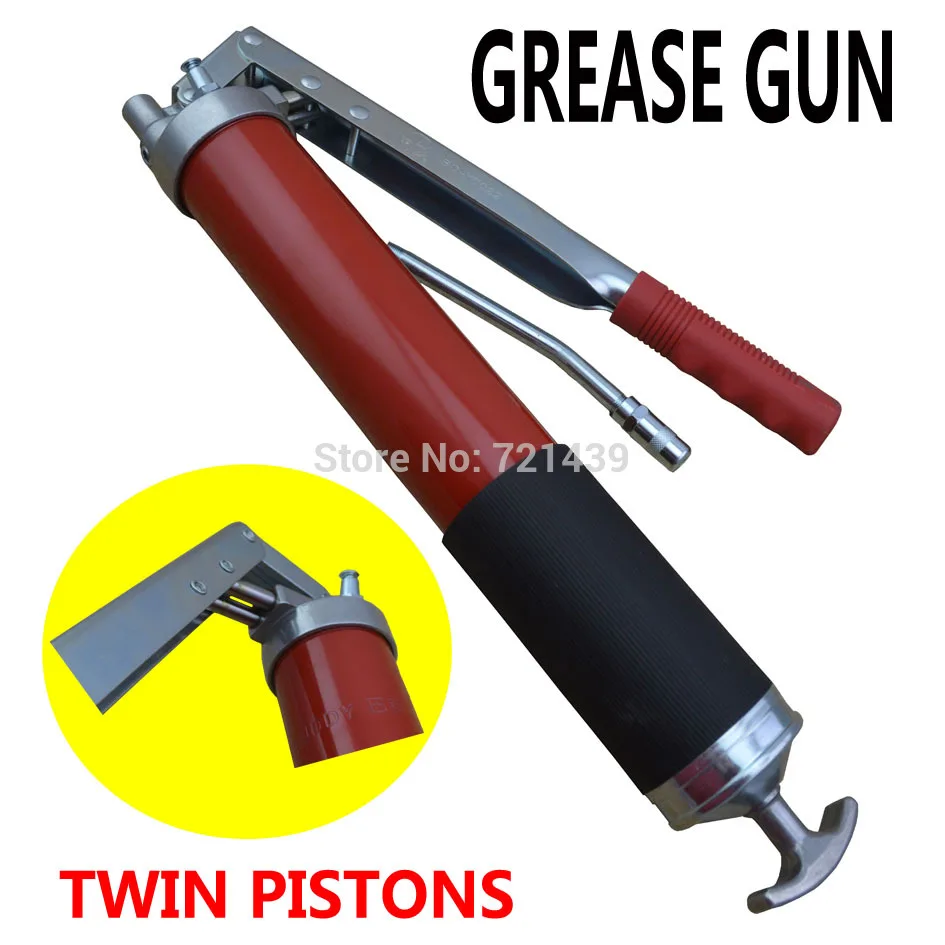 

600cc Twin Pistons Cylinder Press Bar Type Grease Gun Hand Auto Repair Tool Vehicles Lubrication Tools