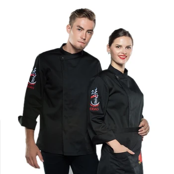 

High-quality Long-sleeved Chef Jacket Uniform Restaurant Hotel Kitchen Man Woman Overalls Cook Suit Work Wear Coat Uniform