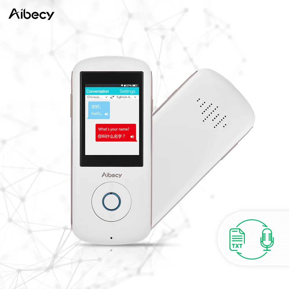 

Aibecy Translation Device Multi Language Real-time Translator Speech Intelligent Voice Interpreter for Business Travel Shopping