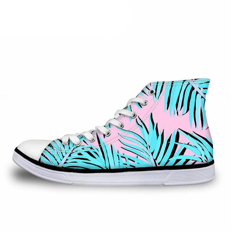 

NOISYDESIGNS Casual Women High Top Vulcanize Shoes View/Tropical Plant Print Canvas Shoes Girls Ladies Breathable Sneakers