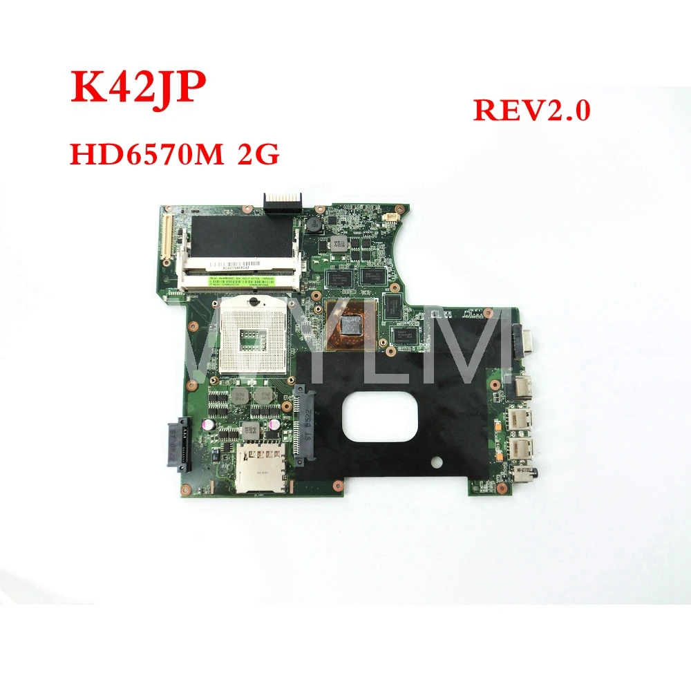 

K42JP HD6570M 2G mainboard REV2.0 For ASUS A42J X42J K42J K42JA Laptop motherboard 60-N4AMB3000-A04 Tested Working