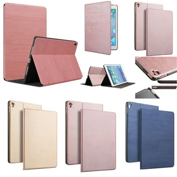

Luxury Wood Stand Case For New Apple iPad 9.7 2017 2018 Ultra Thin Foldable Flip Leather Case For ipad A1822 A1823 A1954 A1893