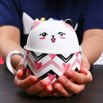 

Lovely Plutus Cat Mugs Cup Ceramic Coffee Tea Milk Drinkware With Cover Christmas Gift