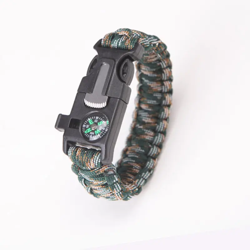 متعددة الوظائف الطوارئ سوار Paracord بقاء المظلة دون الصوان في الهواء الطلق مكشطة صافرة مشبك مجوهرات الرجال النساء