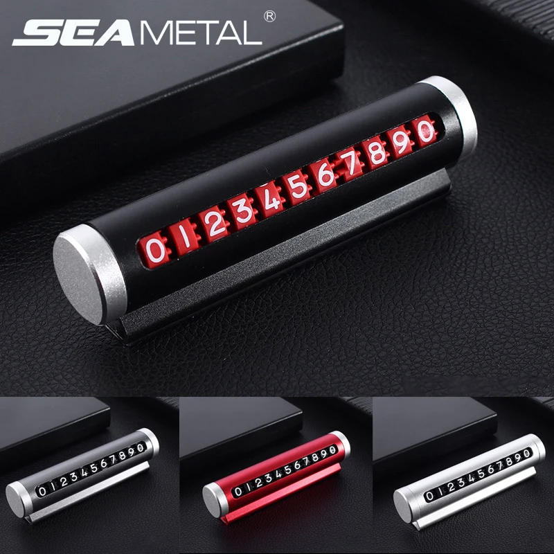 

Car Temporary Parking Card Auto Rotate Mobile Phone Number Plate Stickers Universal Park Stop Number Plate Interior Accessories