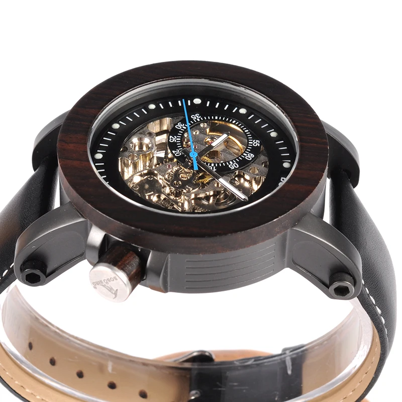 Wood Watch Men Vintage Bronze Skeleton for BOBO BIRD