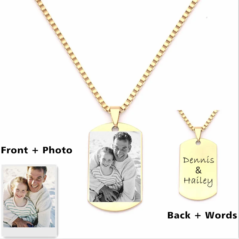 Персонализированные Выгравированные кулон фото на заказ ожерелье фото вашего ребенка мама папа любимый подарок может дропшиппинг