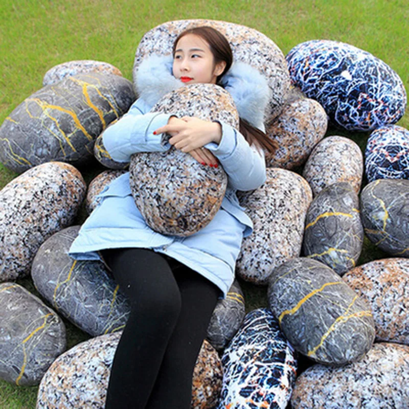 Pebble Stone Rock Shape Pillow Cushion With Stuffing 3D Plush Pillow  Cushion Soft Stuffed Pillow Cushion For Children Home Decor - AliExpress