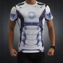 Iron Man Compression T Shirt Captain America Avengers3 D Printed Men T-shirts Short Sleeve Fitness Clothing Male Shirt