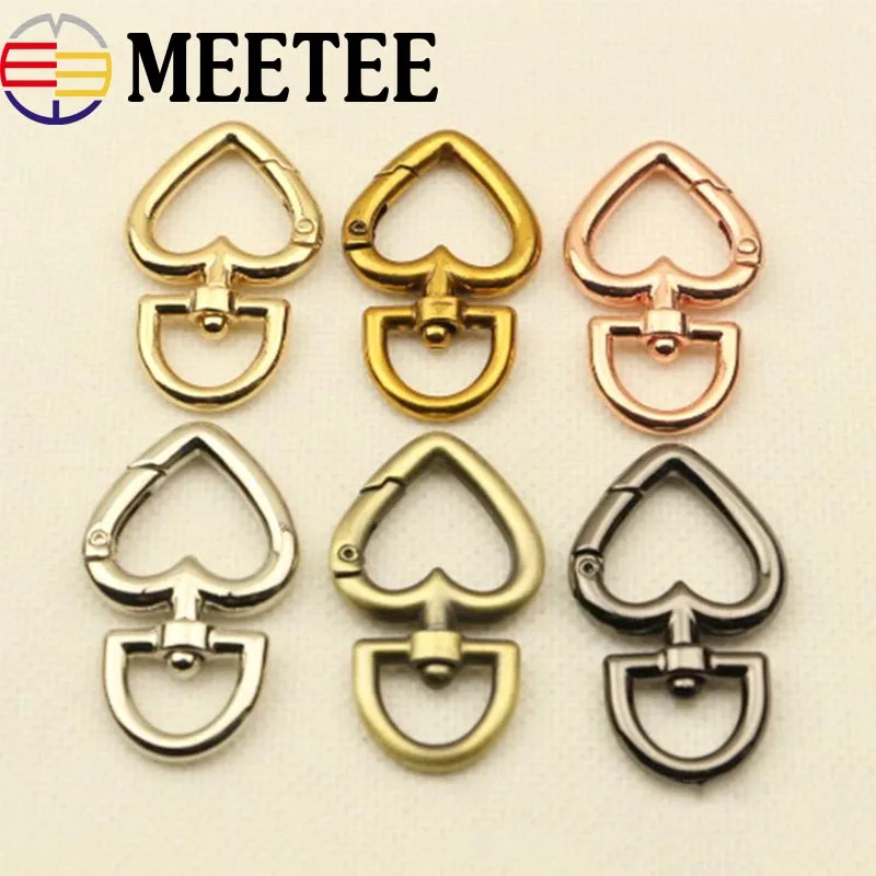 

5Pcs Round Heart Metal Buckles For Bag Handbag Strap Snap Hooks Keyring Dog Collar Swivel Trigger Clips DIY Leather Crafts