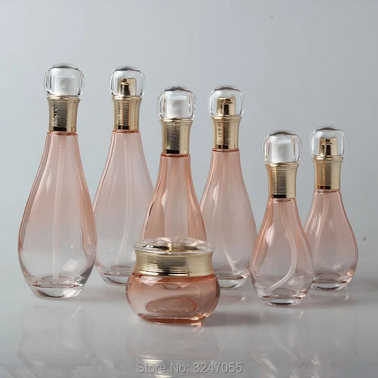 

8pcs/lot 50G Glass Empty Cosmetic Cream Jar, 150ML 100ML 60ML Emulsion Packing Bottle,DIY Glass Superior Toner Refillable Bottle