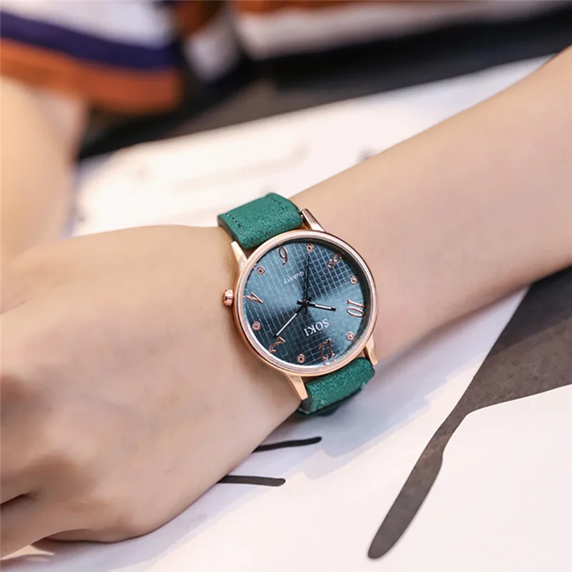 Fashion women watches top brand luxury ladies watch Leather Band Analog Quartz Round Wrist Watch clock relogio feminino J20 (4)