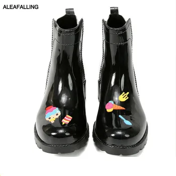 

Aleafalling Girl's Rain Boots Thicken Cover Waterproof Shoes Women Anti-skip Garden Kitchen Labor Shoes Car Washing Shoes AW19