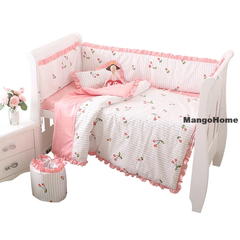 Cherry pattern baby bedding set bed sheet pillowcase duvet cover (2)