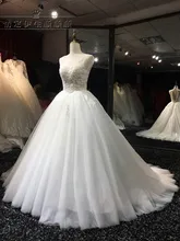 100% Real Pictures Ball Gown Bridal Dress Vintage Plus Size Lace Wedding Dress 2017 vestido de noiva Custom Made robe de mariage