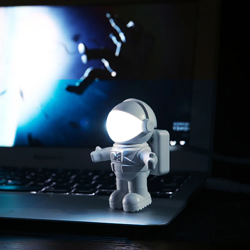 Капельницы белый гибкие космонавт астронавт трубка USB СВЕТОДИОДНЫЙ Ночник Лампа для компьютера ноутбук Laptop персональный компьютер чтения