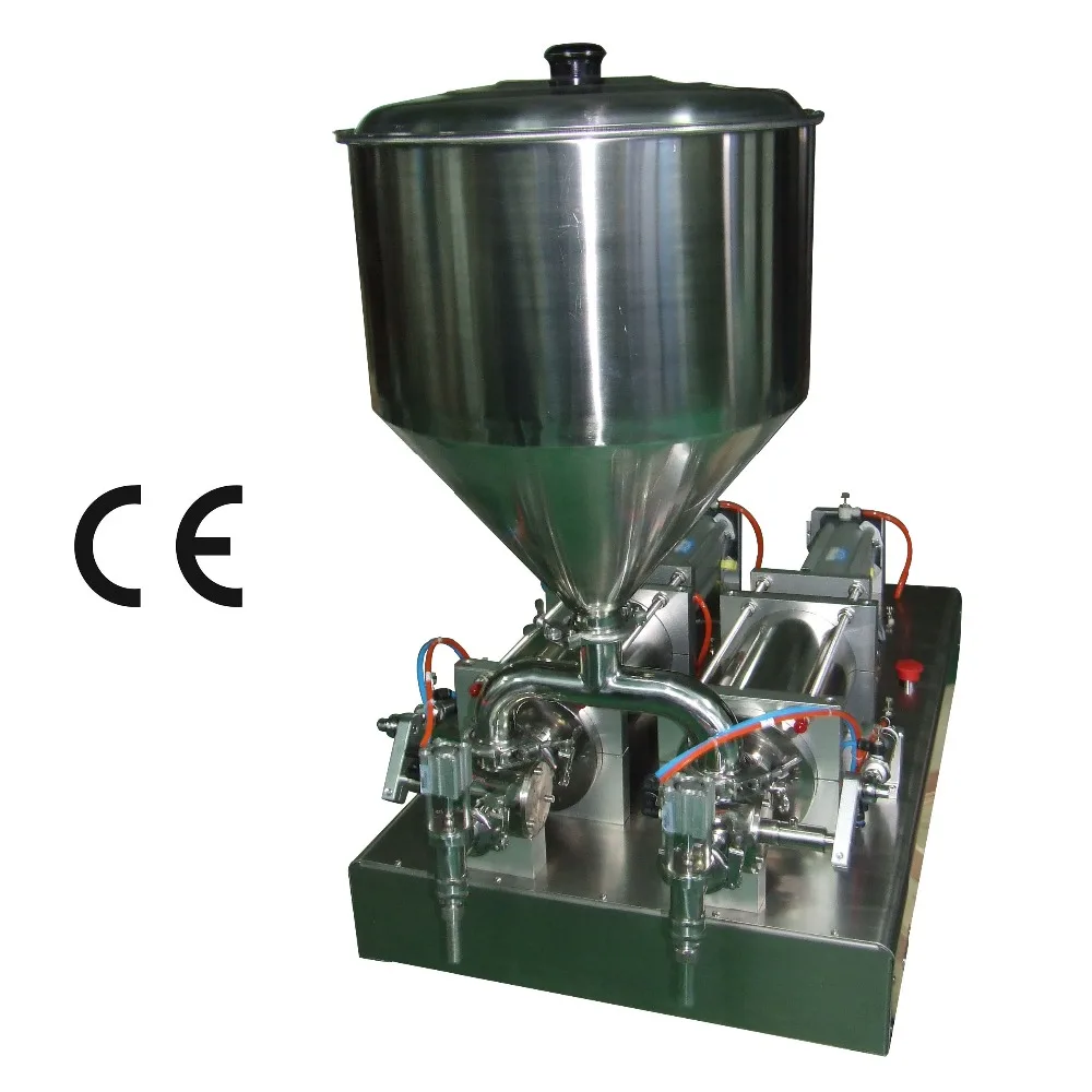 

(Free Shipping) Pneumatic double-head Paste Filling Machine (500-5000m) (two-head filler for cream, jam , sauce, grease)