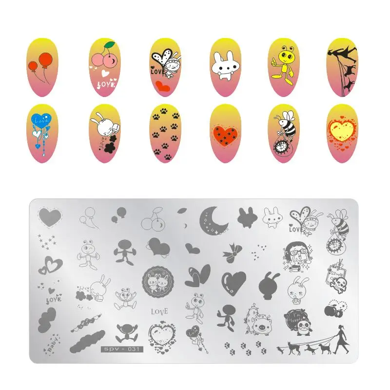 

New Cartoon Anime Nail Art Stamp Plate Template Cartoon Patterns Image Stamping Polish Print Manicure Nail Stencil Stamper