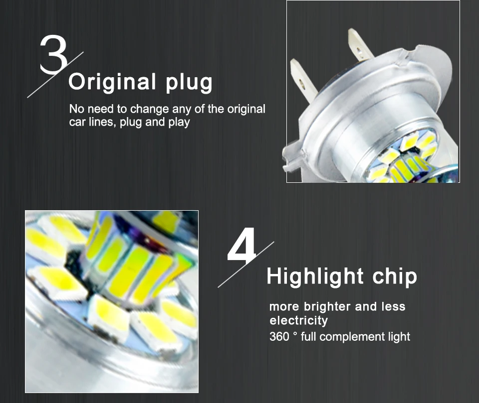 AcooSun H11 H8 LED Car Fog Lamp H1 H3 H10 9005 HB3 9006 HB4 PSX24W 12V 24V 1200Lm 4300K 6000K 8000K Auto Fog Light LED Voiture (5)