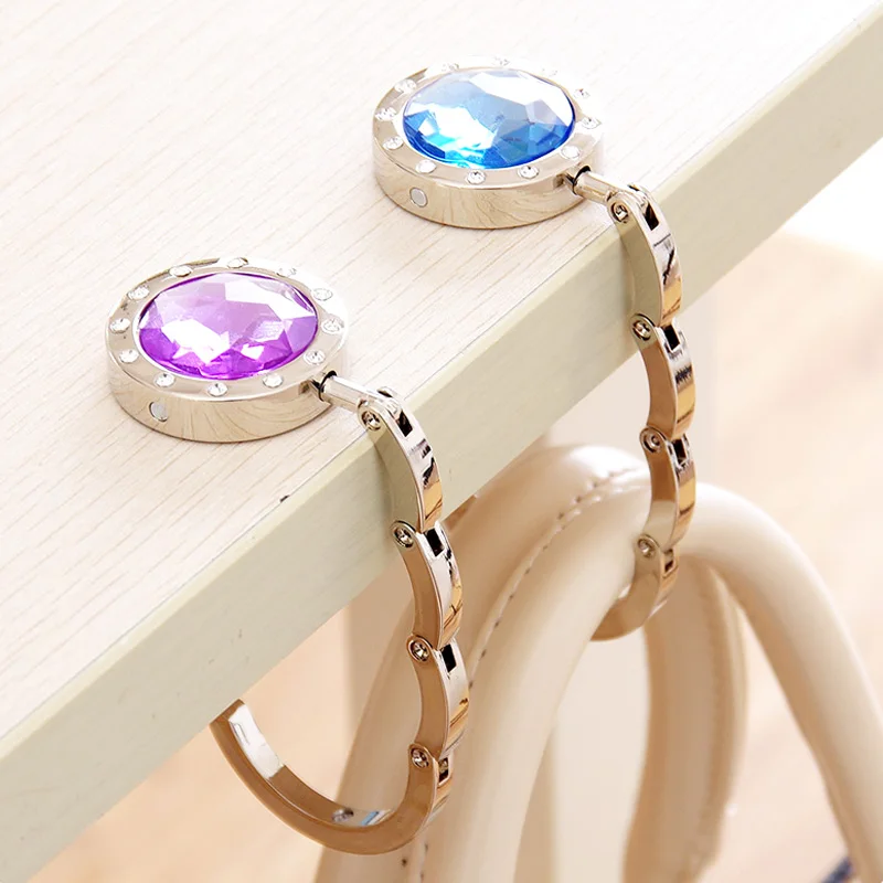 2pcs Portable handbag folding hanger holder hook for hanging Crystal