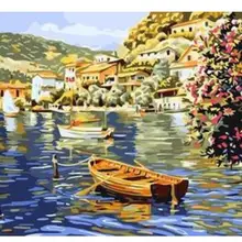 21028 деревянная лодка-краска по комплекты номеров для взрослых DIY