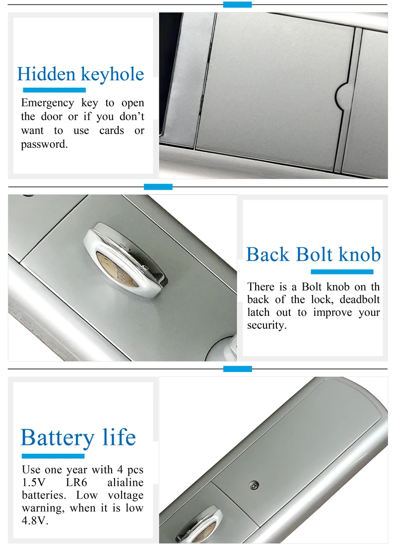 ZAG918 Security Combination Digital Card  Code Keyless Touch Screen Keypad Password Lock Door