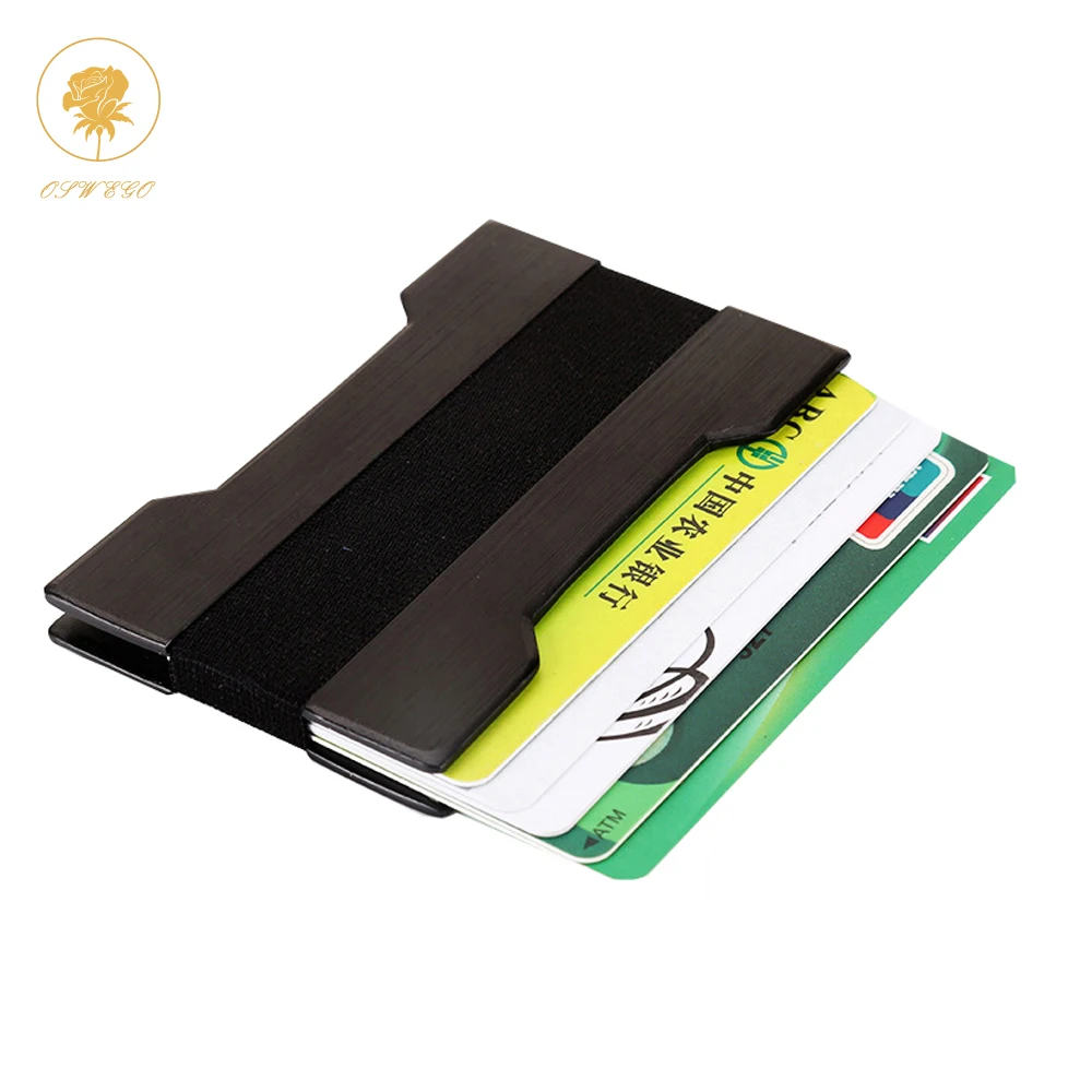

OSWEGO Card Holder Wallet Metal Rfid Blocking Id /Sd Card Holder Men Credit Card Holder Rfid Business Metal Wallet 2018