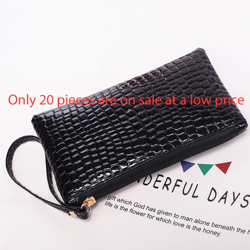 

Discount Only 150 PU Leather Women's Wallets Fallow Long Ladies Double Zipper Wallet Clutch Bag Design Purse Crocodile Purses