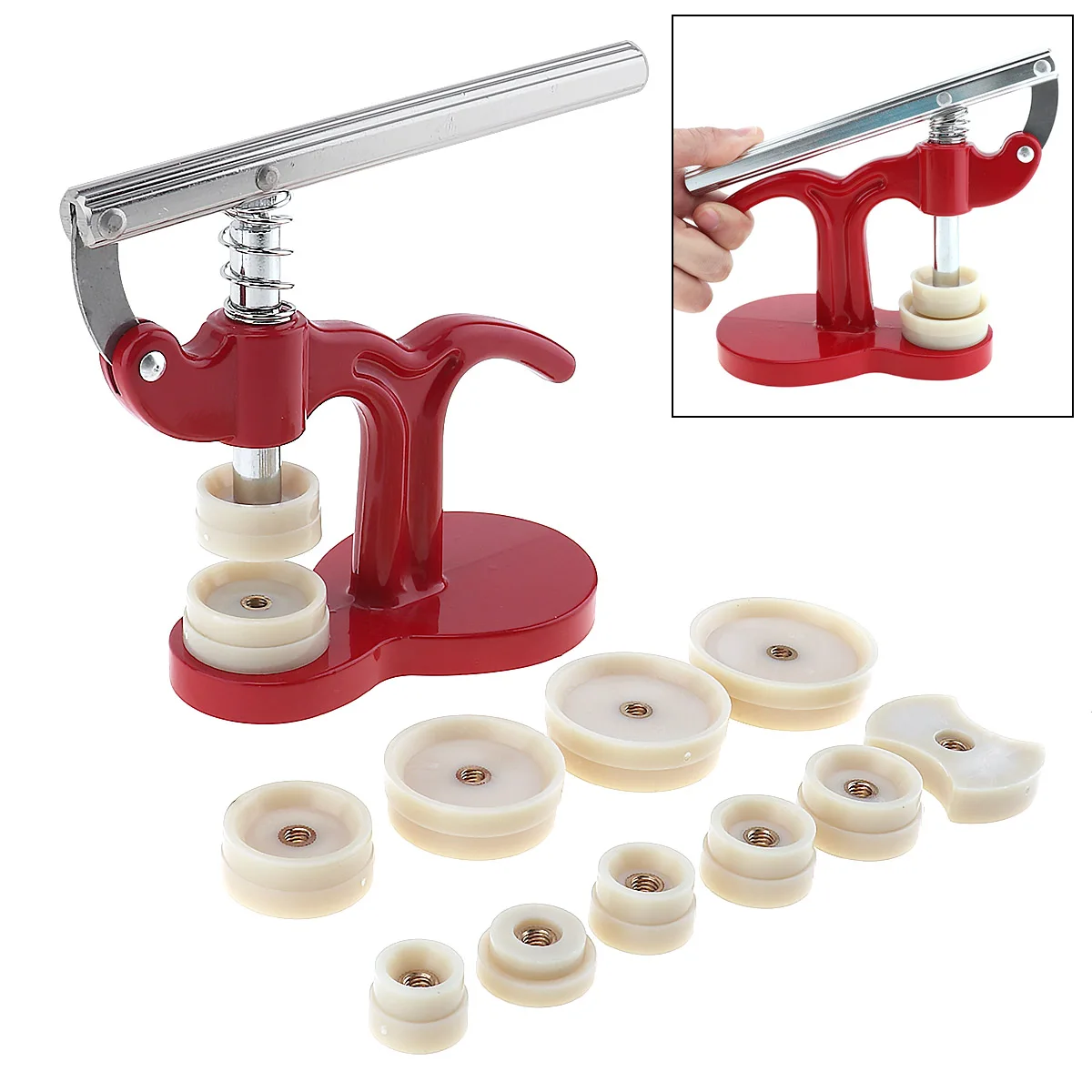 

13 In 1 Precision Capping Machine Watch Repair Tool with Replaceable Back Cover and Press Rod for Change Watch Battery tools