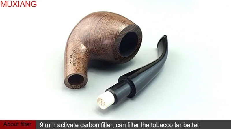 6 handmade wenge wooden bent tobacco pipe wax polishing with 10 tools kits
