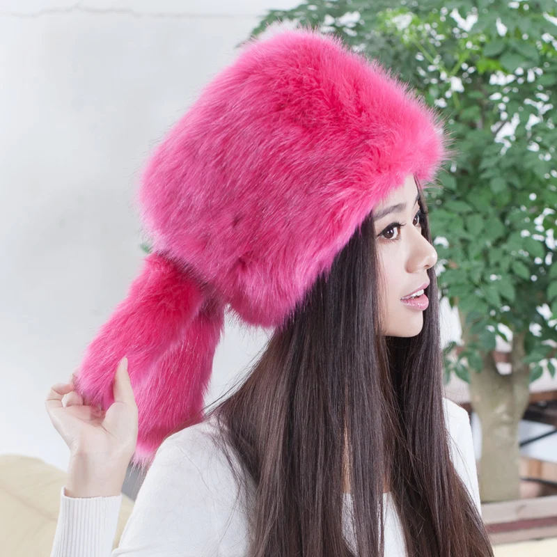 Лидер продаж 2018 Новое поступление шапки из искусственного лисьего меха
