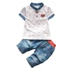 Newborn Baby Boys white blue 2Pcs Clothing Sets