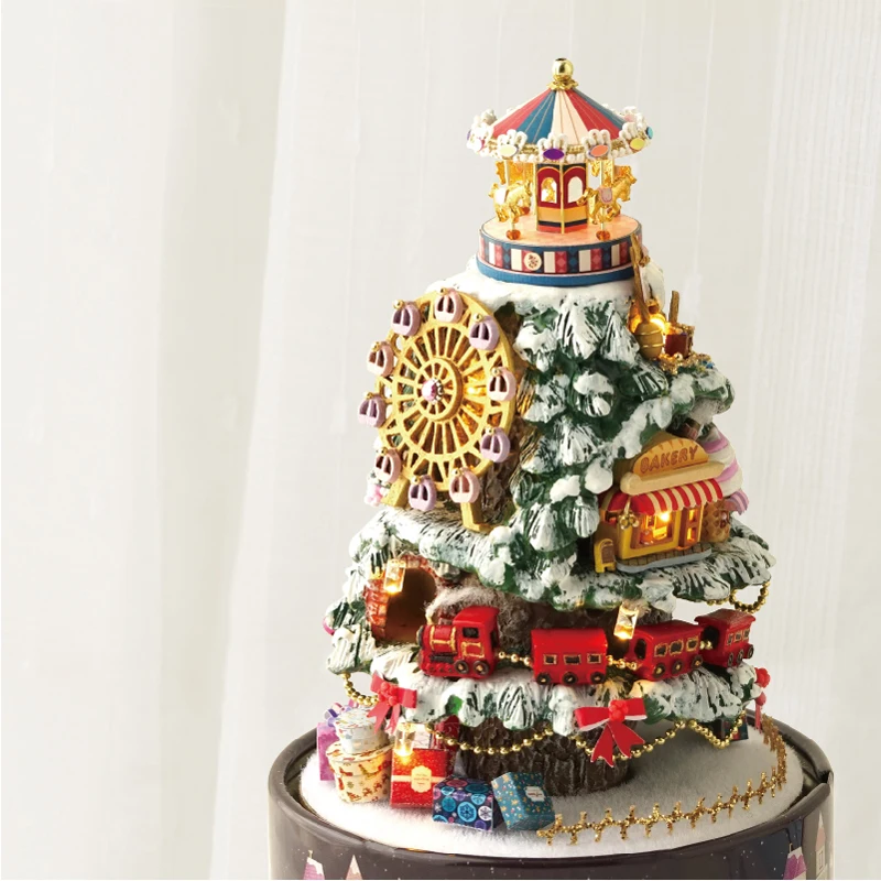 Furnitures Dolls Houses Doll House DIY Music Box Miniature Dollhouse Dust Cover Wooden Toys for Children Gift Snow Paradise Furnitures Dolls Houses Doll House DIY Music Box Miniature Dollhouse Dust Cover Wooden Toys for Children Gift Snow Paradise