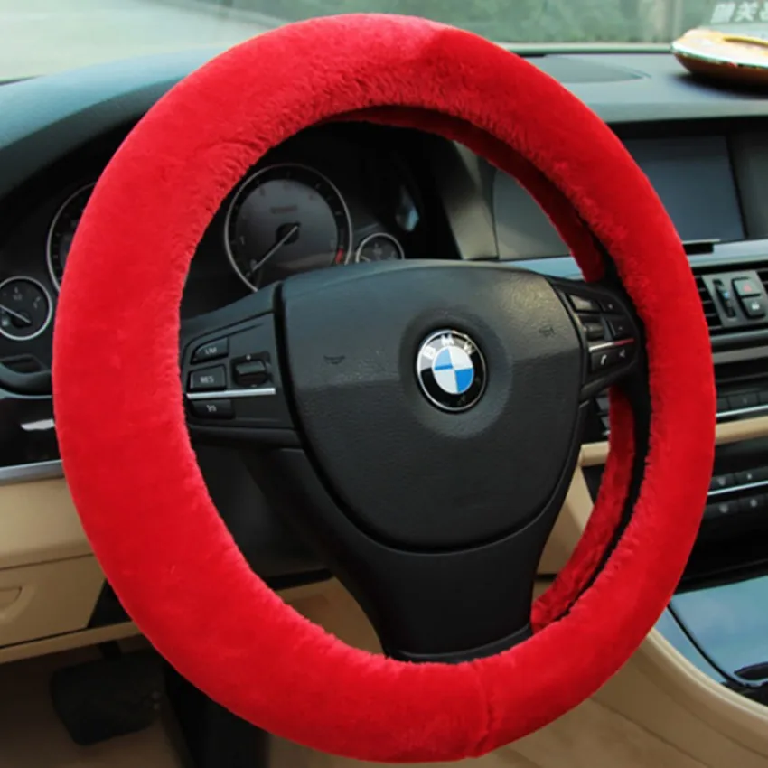 

Tianshifu winter plush universal Steering Wheel Cover for 38cm keep warm