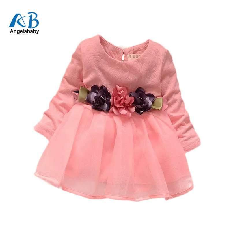 2018 winter newborn fancy infant baby dresses girl frocks designs party wedding with long
