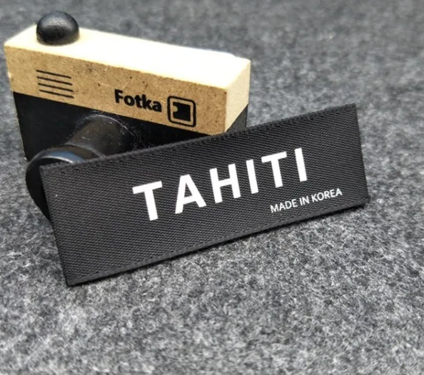 

10 pieces High grade Black TAHITI clothing Overcoat label jacket coat tag Sweater shirt labels Weaving collar tags free shipping