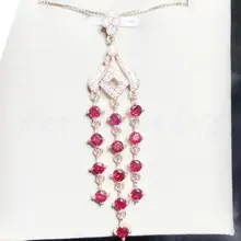 Натуральная подвеска с рубином,, Настоящее серебро 925 пробы, натуральный рубин, 0.15ct* 13 шт, драгоценный камень# J18071210