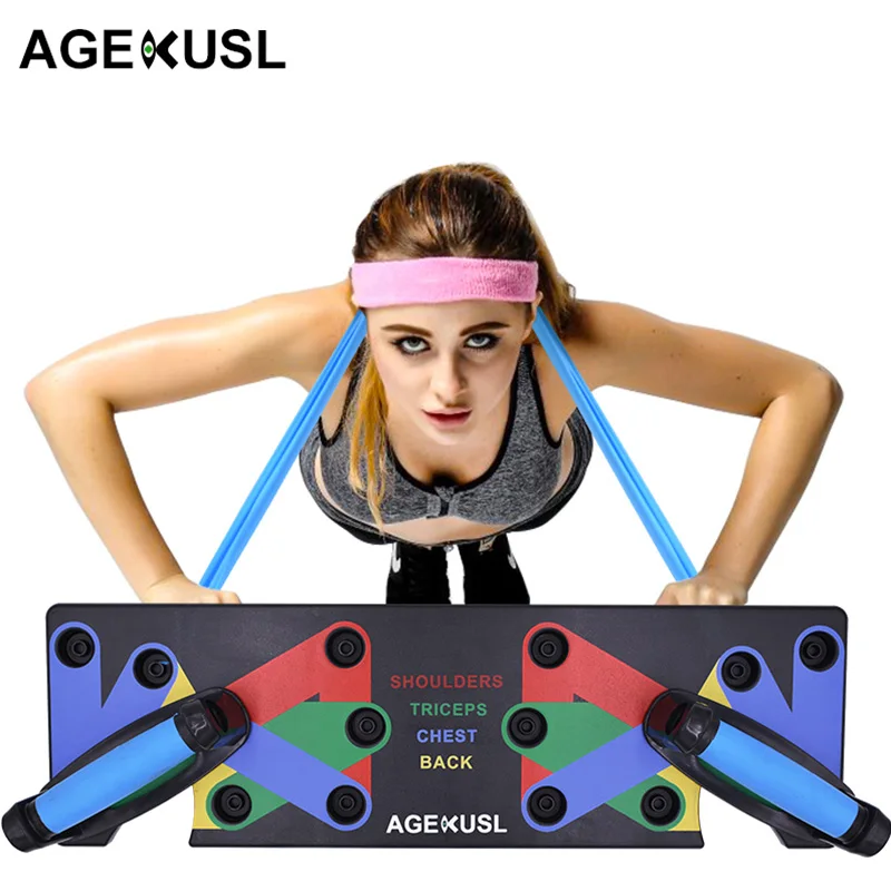 

AGEKUSL 2.0 Push Up Rack Board Men Women System Comprehensive Fitness Exercise Workout Push-up Stands Body Building Training