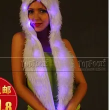 Мао шляпа милый мультфильм животных шляпа теплая шапка снег шапка с наушниками светодиодный головной убор