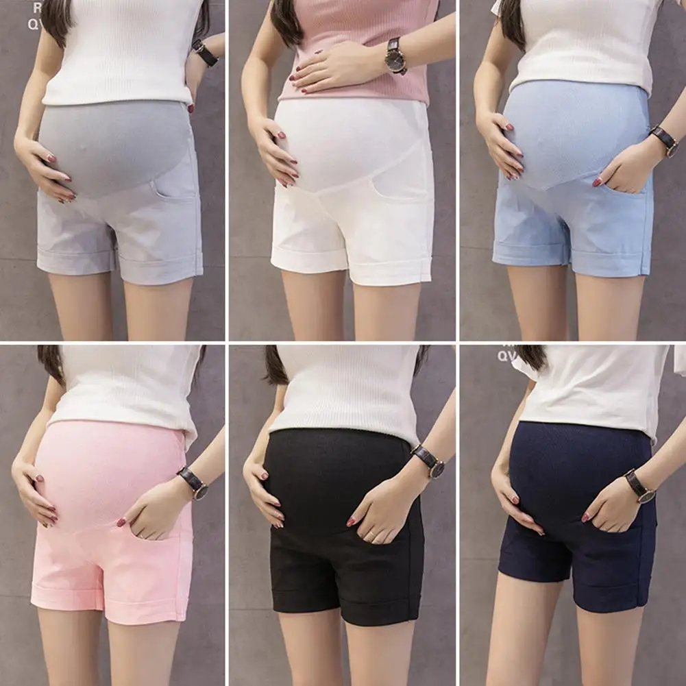 

Casual Solid Color Shorts for Pregnant Woman Support Abdomen