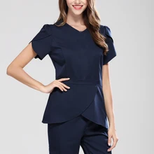 Модный дизайн больница спа медицинский салон красоты скраб наборы для женщин Slim Fit стоматологическая клиника спецодежда униформа медицинский скраб костюмы