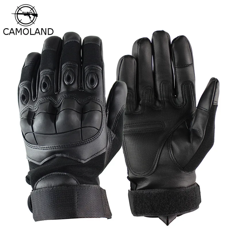 Comprar Guantes de invierno para hombre, guantes tácticos para exteriores, guantes de cuero antideslizantes para combate militar
