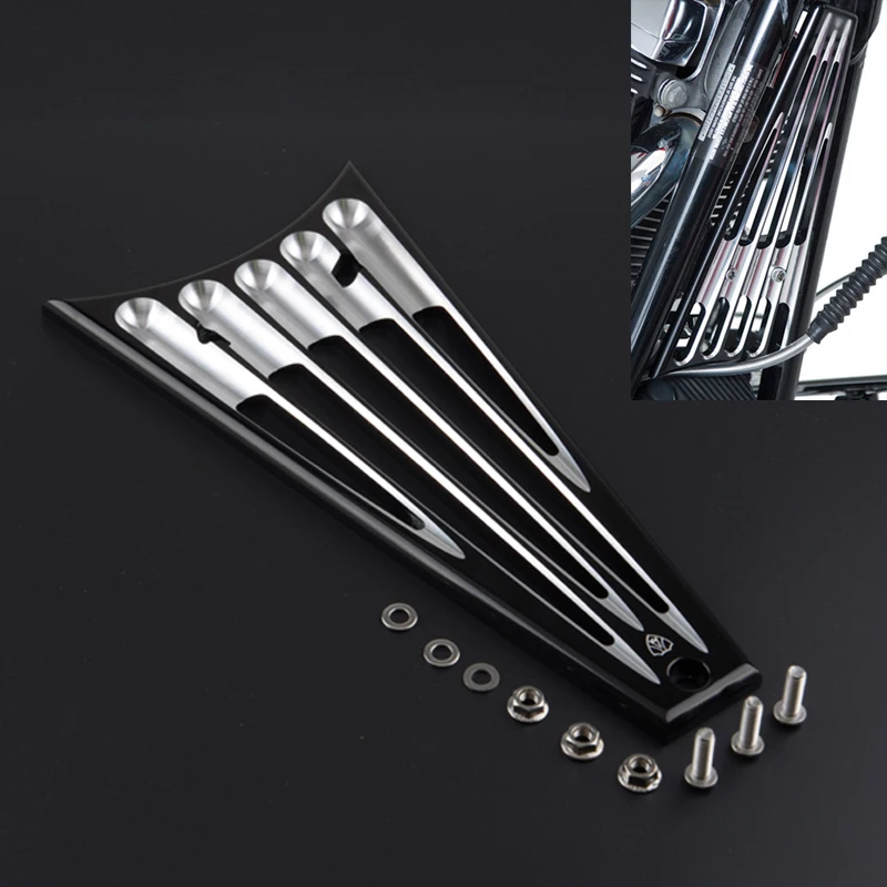 Motorcycle CNC Cut Frame Grille Cover For Harley Touring Street Glide Electra Road King 2009-2013 Black/Chrome | Автомобили и