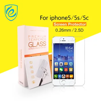 

10PCS/LOT 2.5D 0.26mm Protective Film for iPhone 5 5S 5C SE Premium Tempered Glass round Screen Protector For iphone 4 4S 6 6S