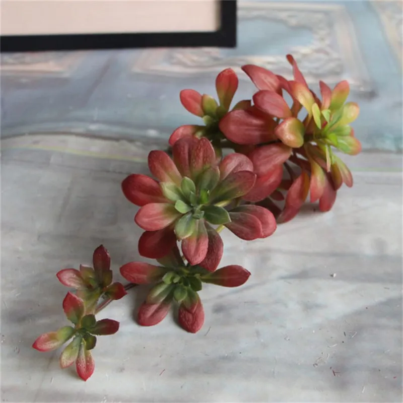 Искусственный цветок Европейский искусственный цветок Креативный микро-пейзаж моделирование больше мясных растений горшечных цветов - Цвет: red