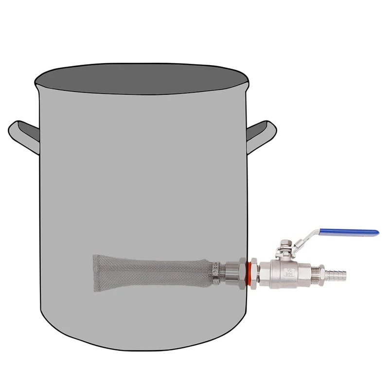 Homebrew Weldless Kettle/Keg Convert Kit w/ 6 Bazooka Screen Beer Mash Tun  2-piece Ball Valve Kit 304 SSS