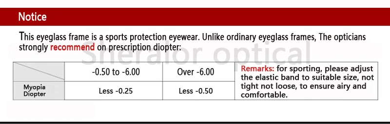 prescription notice for sport glasses