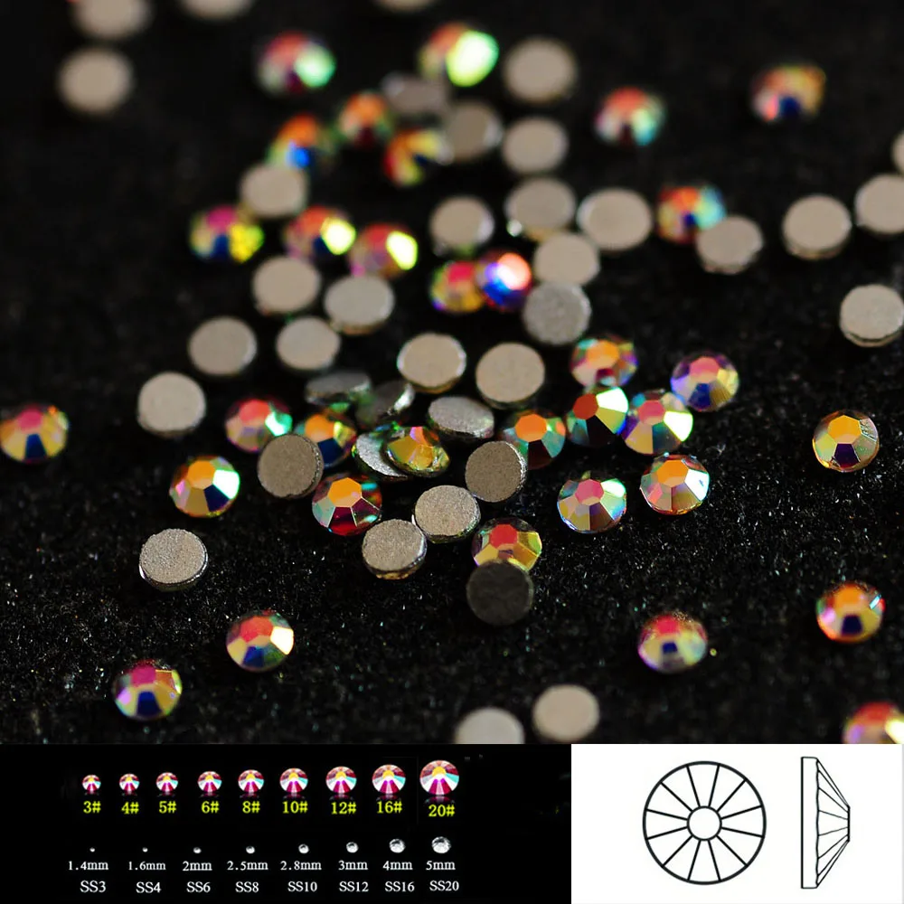 

Different Sizes Crystal Clear AB Rhinestones for Nails for a Manicure Nail Art Decorations Charm Accessoires Stones and Crystals