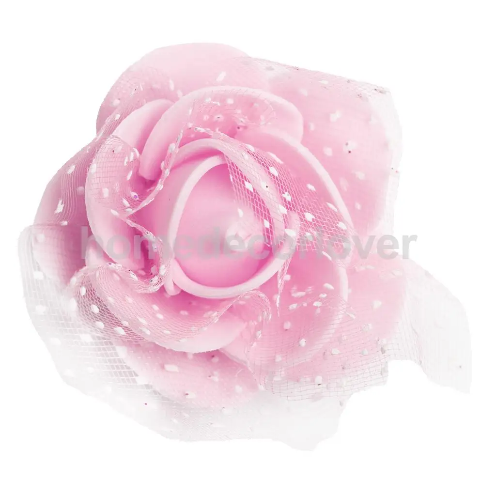 50 Pieces Many Color Mini Artificial Foam Mesh Rose Flower Heads Embellishment for Wedding Crafts 4cm