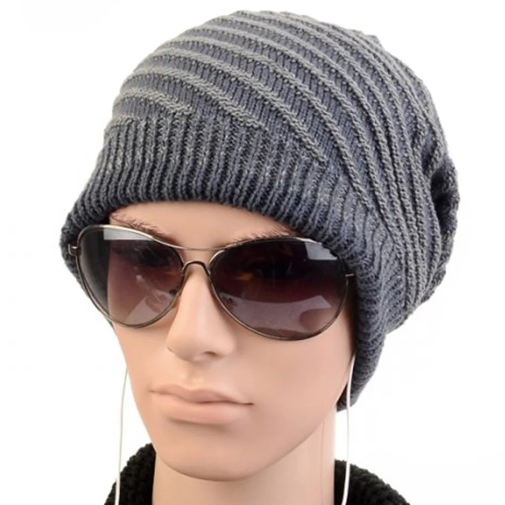 mens striped knit hat pattern